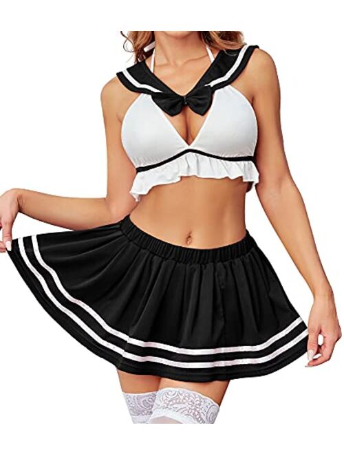Avidlove Lingerie Schoolgirl Outfit Sexy Costume Sailor Cosplay Roleplay Set