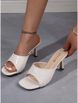 Croc Embossed Mule Sandals