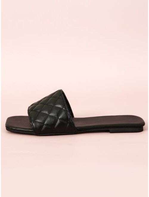 Shein Quilted Slide Sandals