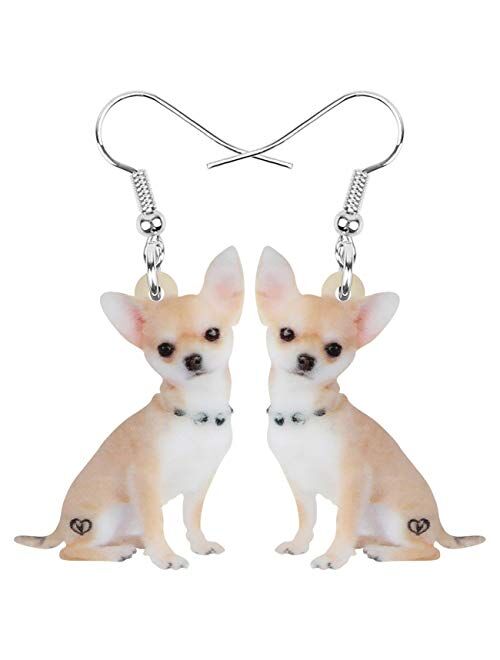 DOWAY Acrylic Siberian Husky/Chihuahua/Beagle/Dachshund/Yorkshire Terrier/Pug Dog Earrings Dangle Drop Fashion Pet Jewelry for Women Girls Kids Charm Gift