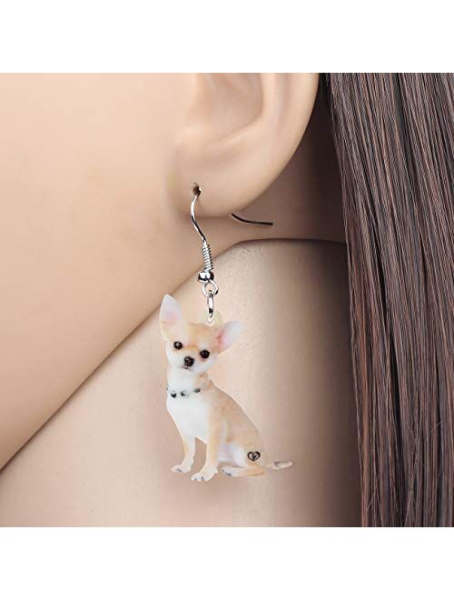 DOWAY Acrylic Siberian Husky/Chihuahua/Beagle/Dachshund/Yorkshire Terrier/Pug Dog Earrings Dangle Drop Fashion Pet Jewelry for Women Girls Kids Charm Gift