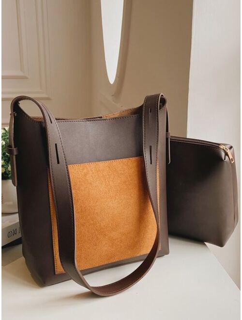 Shein Two Tone Crossbody Bag With Inner Pouch