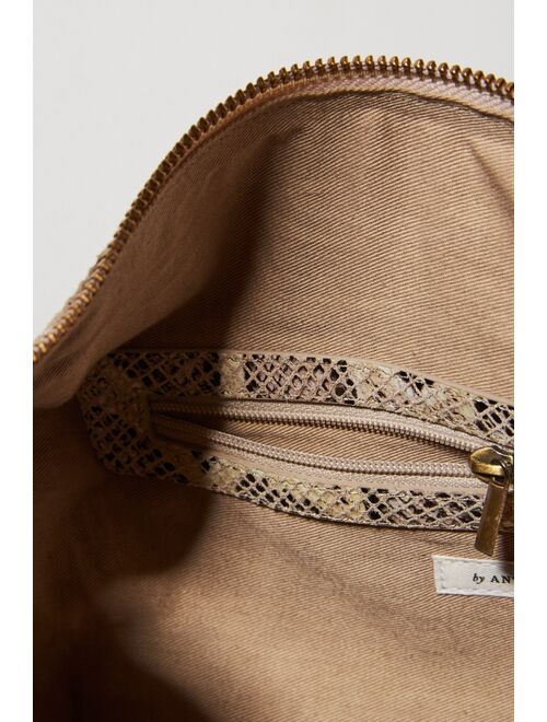Anthropologie Snake-Printed Leather Shoulder Bag