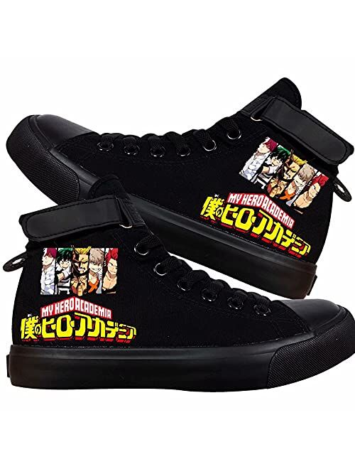 DHSPKN My Hero Academia Canvas Shoes Anime Deku Sneakers Izuku Todoroki Cosplay High-Top Shoes