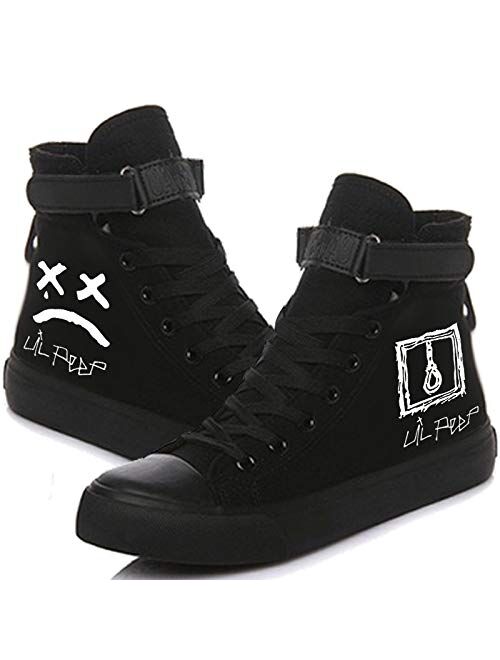 Unisex Adult Lil Peep Printed Canvas Shoes Casual Lace Up Sneakers Tennis