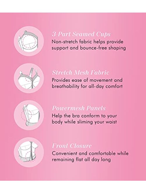 Exquisite Form FULLY Classic Support Slimming Full-Coverage Longline Posture Bra, Front Closure, Wire-Free #5107530