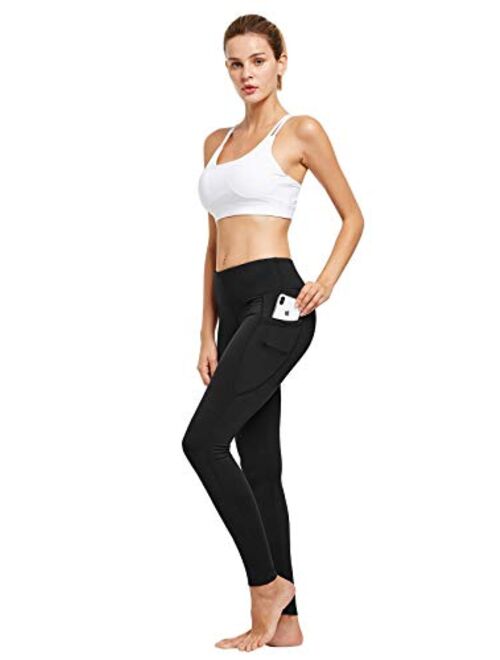 FitsT4 Women's High Waisted Fleece Lined Thermal Legging Tights Winter Yoga Pants with Pockets