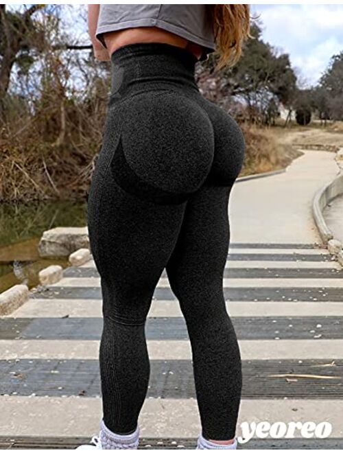 YEOREO Scrunch Butt Lift Leggings for Women Workout Yoga Pants Ruched Booty High Waist Seamless Leggings Compression Tights