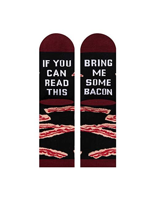 Zmart If You Can Read This Bring Me Pickle Bacon Hot Dog Pizza Socks for Women, Funny Pickle Bacon Hot Dog Pizza Gifts
