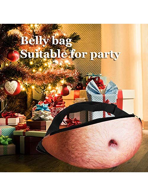 KETEP Dad Beer Belly Funny Bag Gag Gifts Funny Gifts White Elephant Gift 2021 New Upgraded 3D Men Beer Belly Waist Packs for Christmas Gifts Xmas Birthday Party Halloween