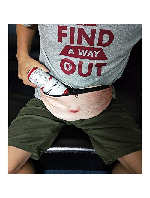 Dad Bag Fanny Pack Gifts-3D Men Beer Belly Waist Packs, Waterproof Fanny Pack Unisex Funny Gag Gifts for Father's Day, White Elephant Gift Exchange