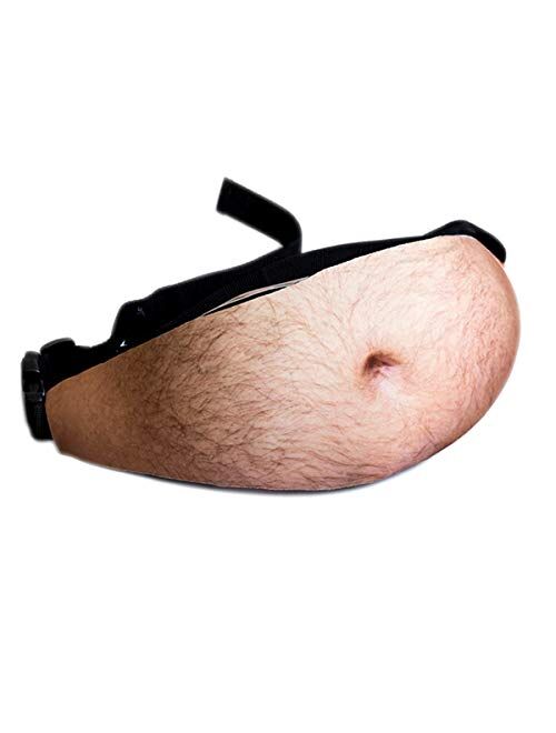 IMIKE Belly Fanny Waist Pack Unisex Dad Bag Fake Beer Belly Waist Bag Funny Gag White Elephant Gifts