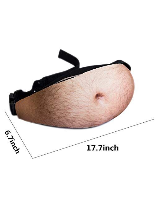 IMIKE Belly Fanny Waist Pack Unisex Dad Bag Fake Beer Belly Waist Bag Funny Gag White Elephant Gifts