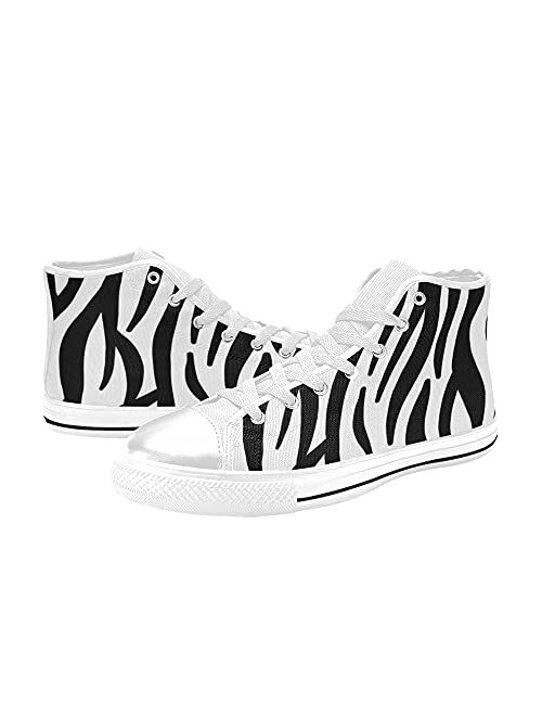 Zebra Striped Fashion High Top Shoes for Women Lined Canvas Style