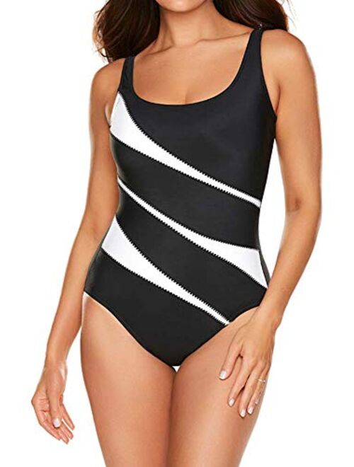 Miraclesuit Women's Swimwear Helix Tummy Control Scoop Neckline Underwire Bra One Piece Swimsuit