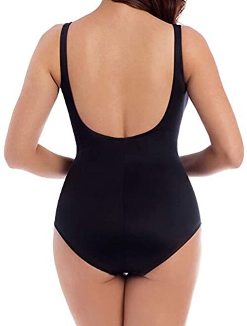 Miraclesuit Women's Swimwear DD-Cup Solids Oceanus Tummy Control Underwire Bra One Piece Swimsuit