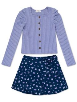 Big Girls 2-Pc. Sweater & Floral-Print Skirt Set