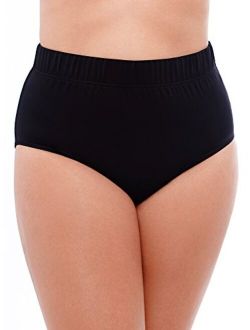 Women's Plus Size Swimwear Basic Swim Brief Tummy Control High Waist Bathing Suit Bottom