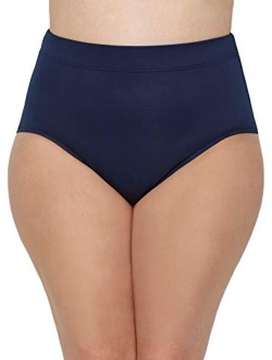 Women's Plus Size Swimwear Basic Swim Brief Tummy Control High Waist Bathing Suit Bottom