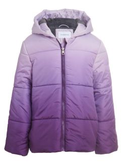Big Girls Quilted Ombré Hooded Jacket