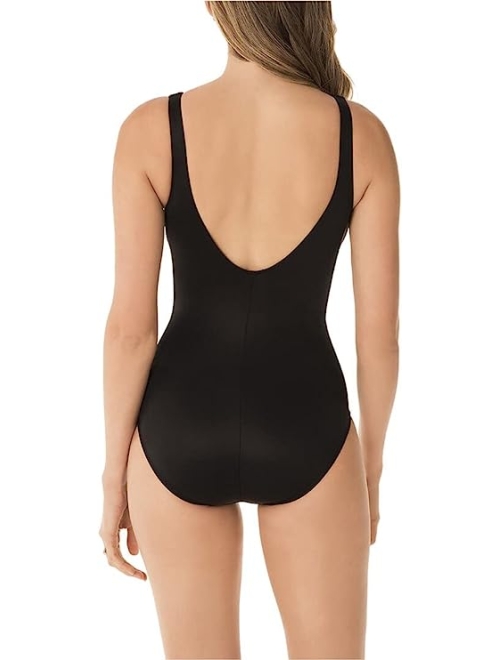 Miraclesuit Women's Swimwear Rock Solid Twister V-Neckline Tummy Control One Piece Swimsuit