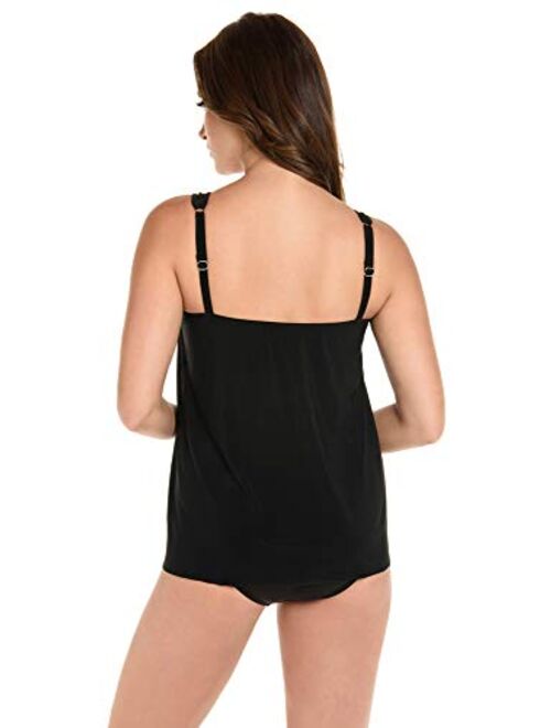 Miraclesuit Women's Swimwear DD-Cup Illusionist Mirage High Neckline Underwire Bra Tankini Bathing Suit Top