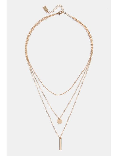 Lulus Perfect Trio Gold Layered Necklace