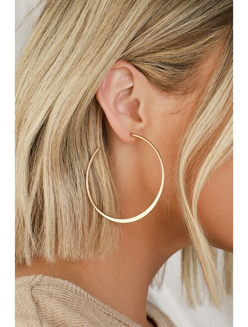 Lulus Alter Ego Gold Hoop Earrings