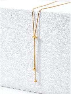 Premium 14k Gold Plated Round Ball Charm Necklace