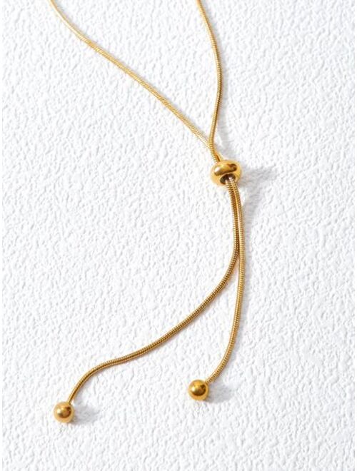 MOTF Premium 14k Gold Plated Round Ball Charm Necklace