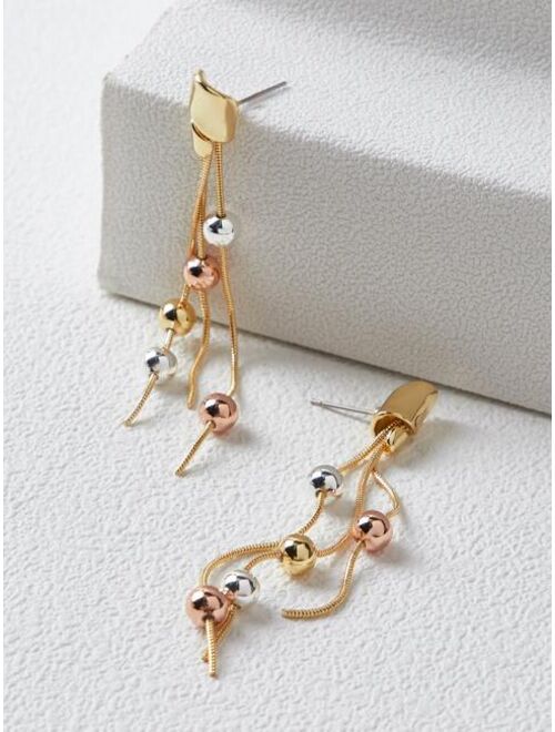 MOTF Premium 14k Gold Plated Round Ball Tassel Drop Earrings