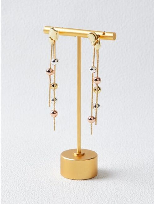 MOTF Premium 14k Gold Plated Round Ball Tassel Drop Earrings