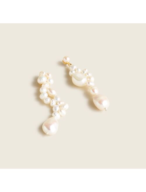 J.Crew Mismatched freshwater pearl drop earrings