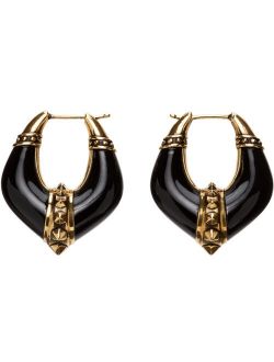 Gold & Black Evening Hoop Earrings