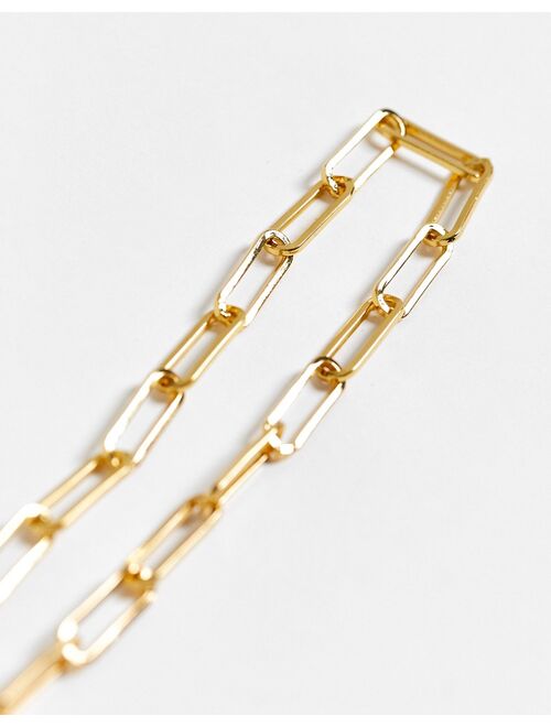 Asos Design 14k gold plated necklace in open link chain