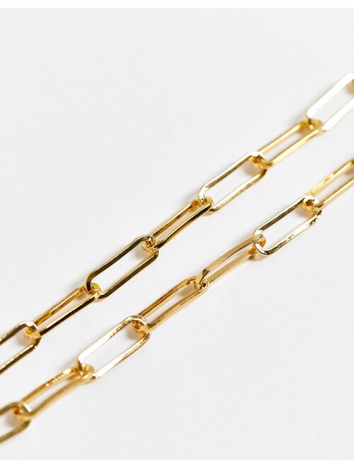Asos Design 14k gold plated necklace in open link chain