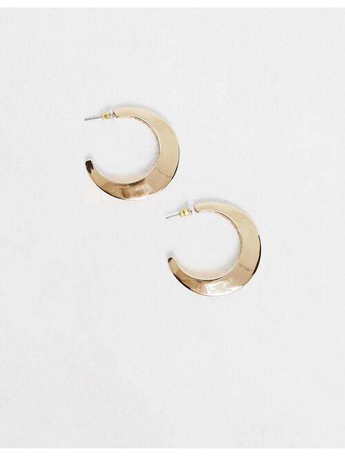 Topshop curved hoop earrings in gold