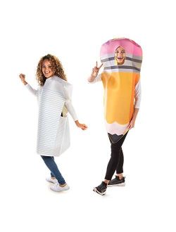 No. 2 Pencil & Paper Halloween Couples' Costumes - Funny Adult One-Size Outfits