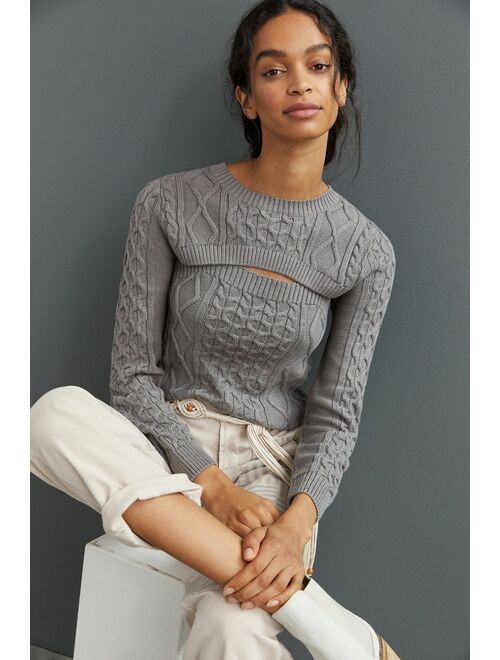 Anthropologie Cable-Knit Sweater Tank Set