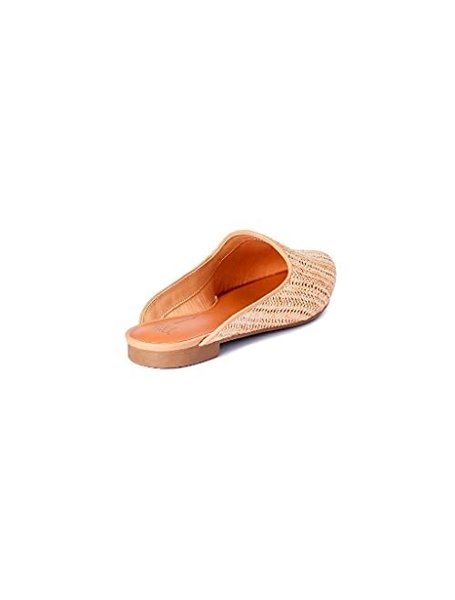 Time and Tru Women's Woven Mules, Natural with Memory Foam(Medium and Wide Widths)
