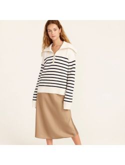 Cashmere half-zip pullover sweater in stripe