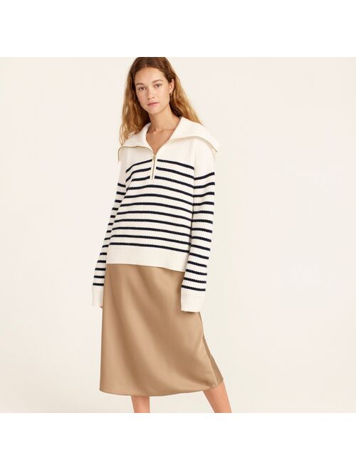 J.Crew Cashmere half-zip pullover sweater in stripe