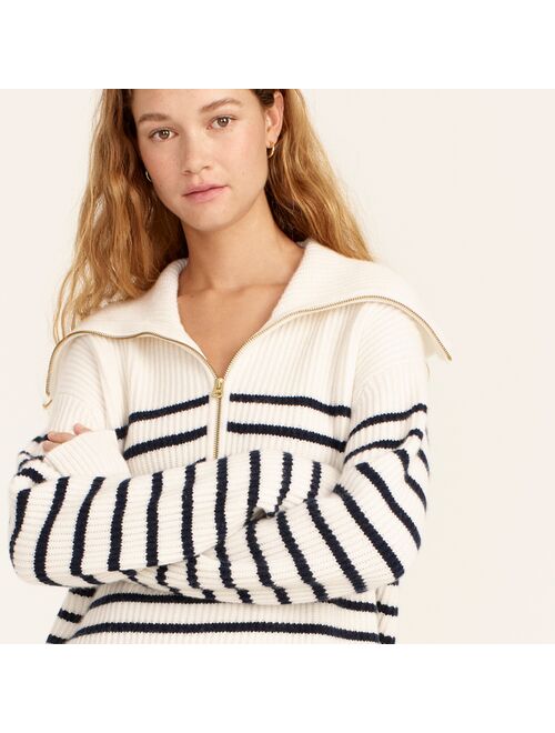 J.Crew Cashmere half-zip pullover sweater in stripe
