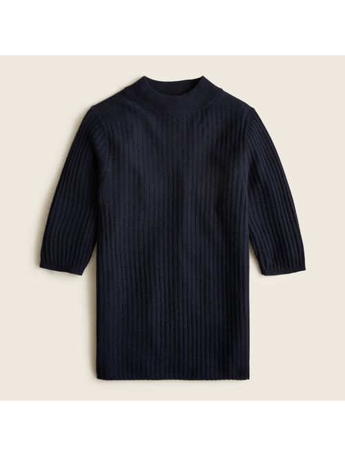 J.Crew Featherweight cashmere ribbed mockneck sweater