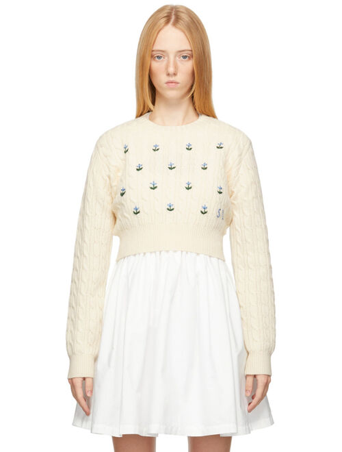 Sandy Liang Off-White Half Sweater