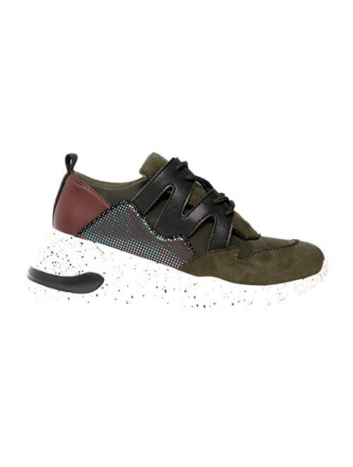 Time and Tru Women's Cliff Sneaker with Memory Foam Insole (Olive)