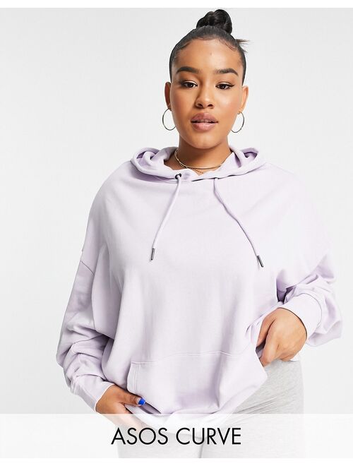 Asos Design Curve organic cotton super oversized boyfriend hoodie in lilac