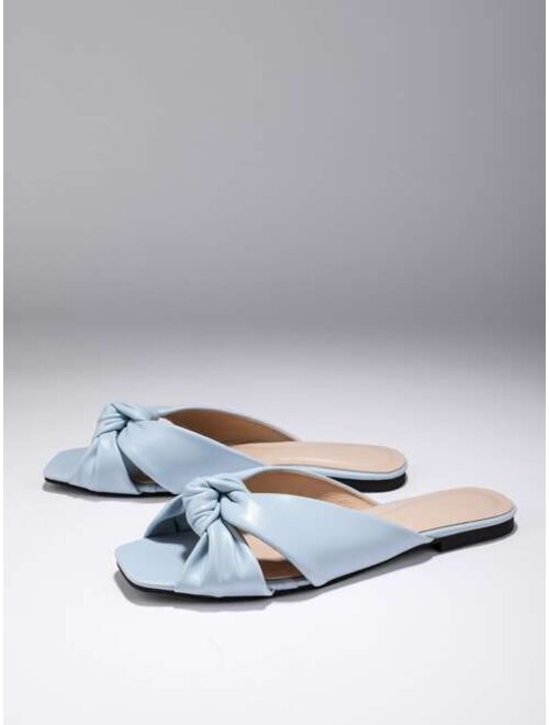 Shein Minimalist Knot Decor Slide Sandals