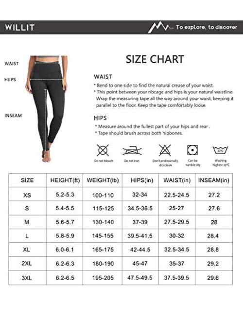 Willit Women's Fleece Lined Yoga Leggings Thermal Winter Running Workout Tights Pants High Waisted with Pockets