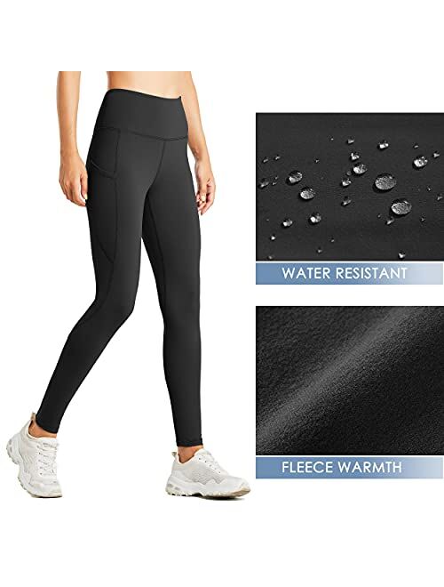 Willit Women's Fleece Lined Legging Water Resistant Legging Thermal Winter Hiking Yoga Running Tights High Waisted